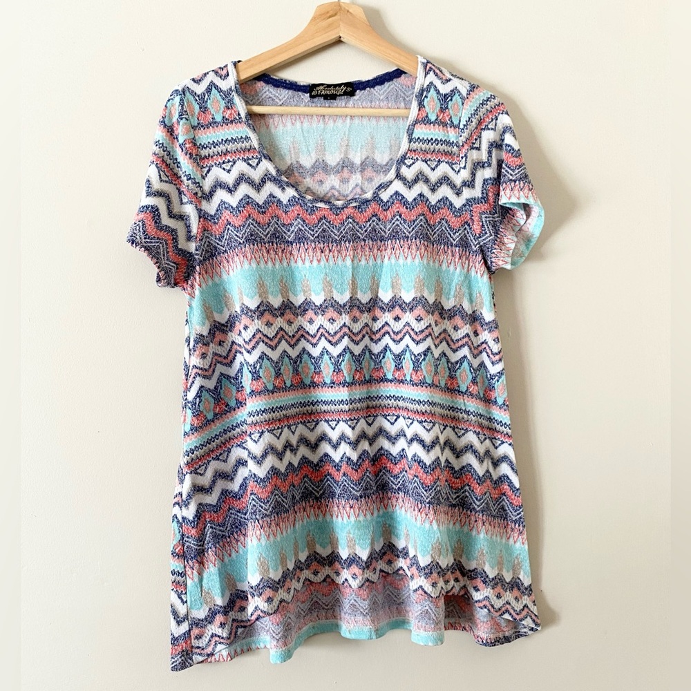 Absolutely Famous • Multi Color Chevron Top